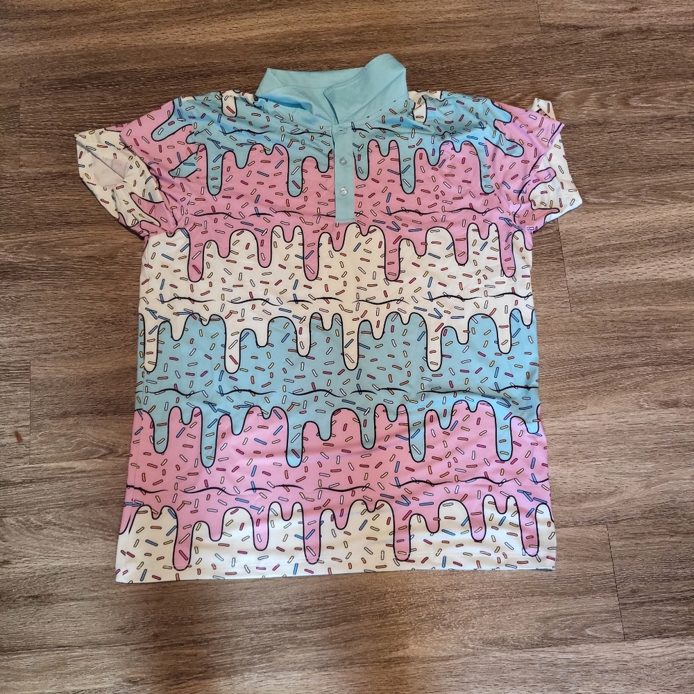 Colorful Drip Design Men's Polo Shirt